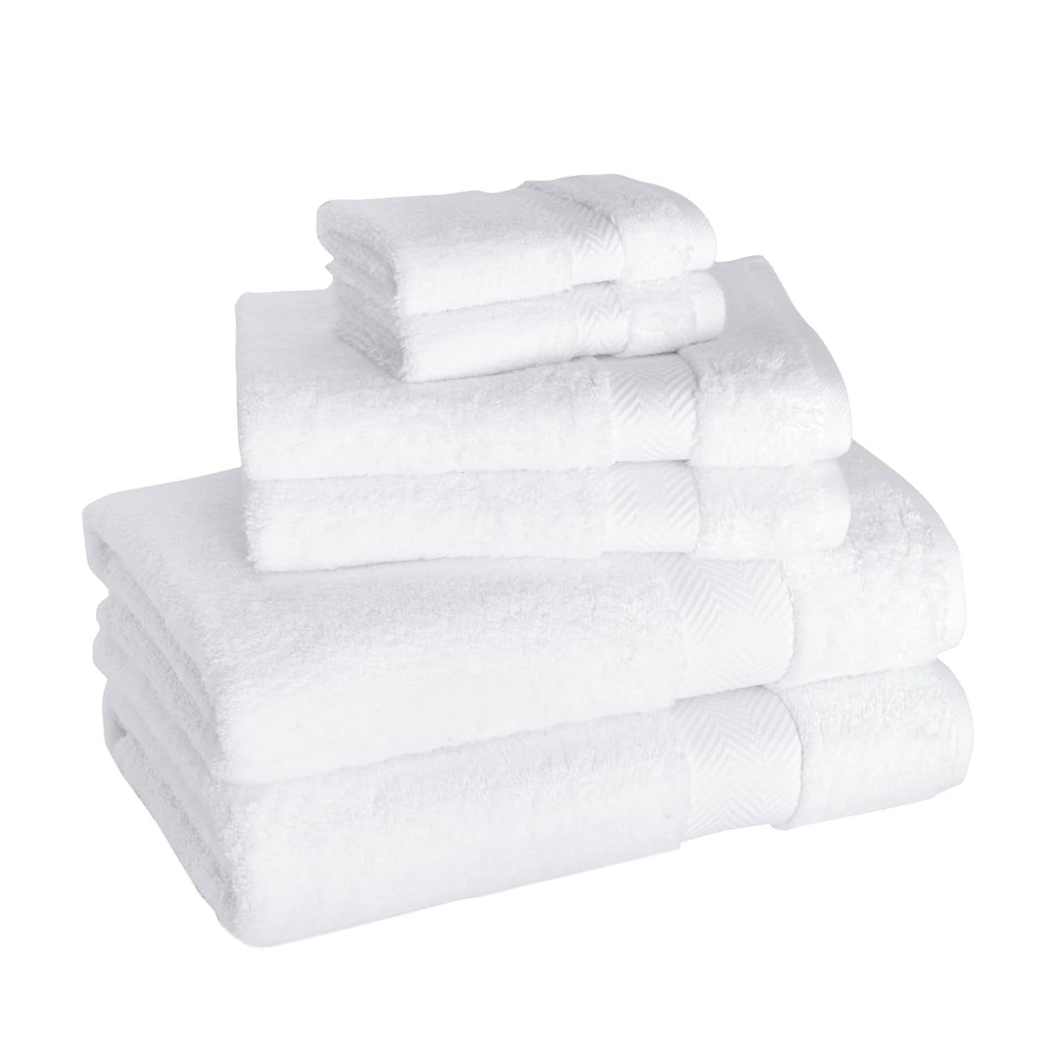White Organic Turkish Cotton 6-Piece Towel Set