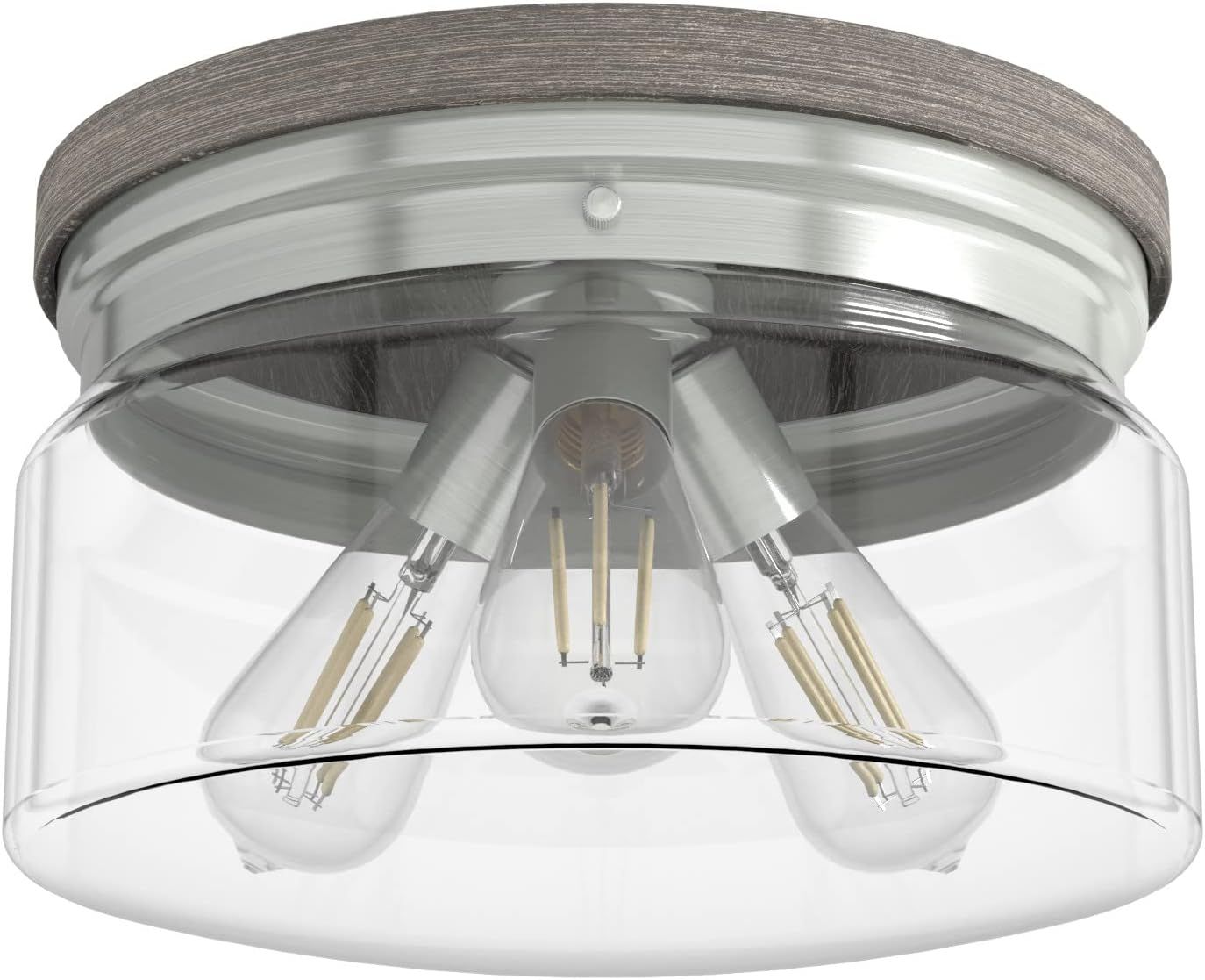 Devon Park Brushed Nickel Glass LED Flush Mount Light