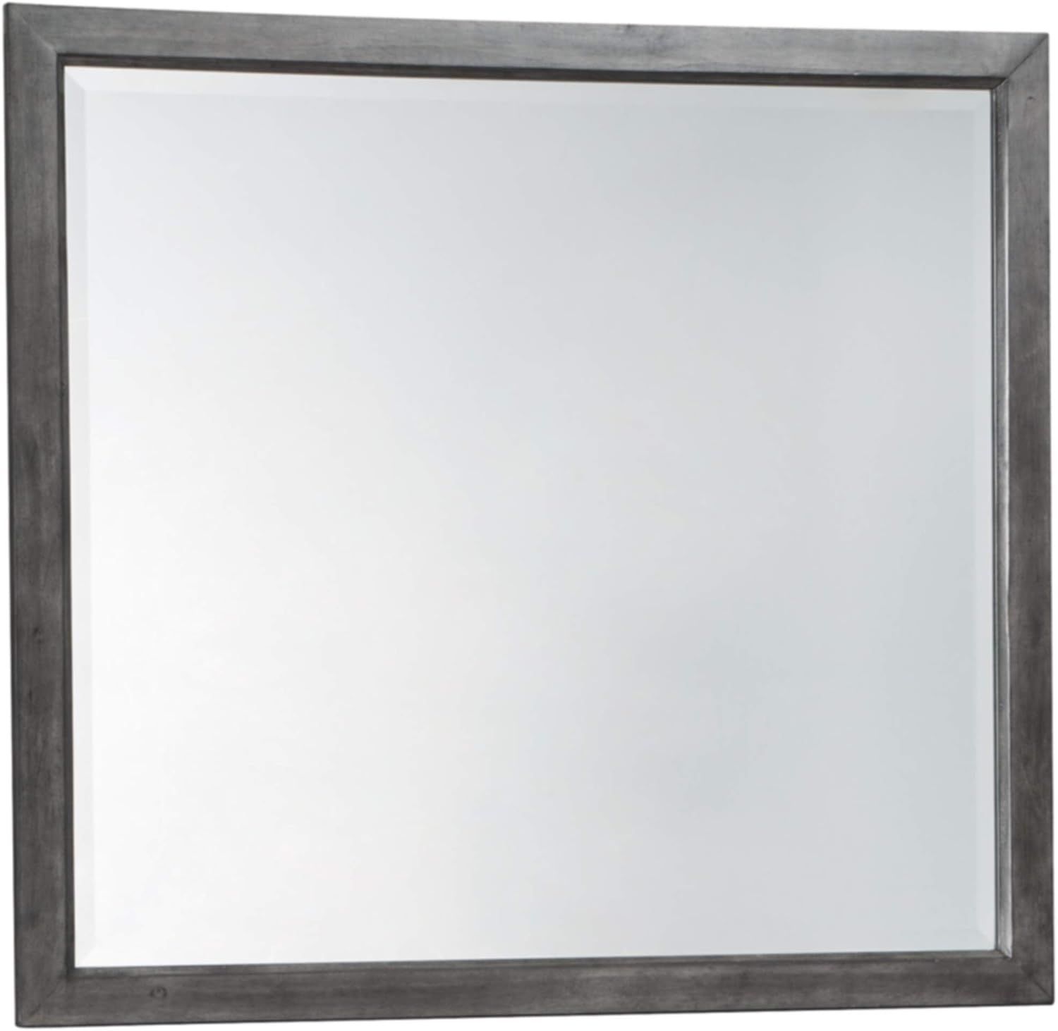 Weathered Gray Contemporary Wood Bedroom Mirror