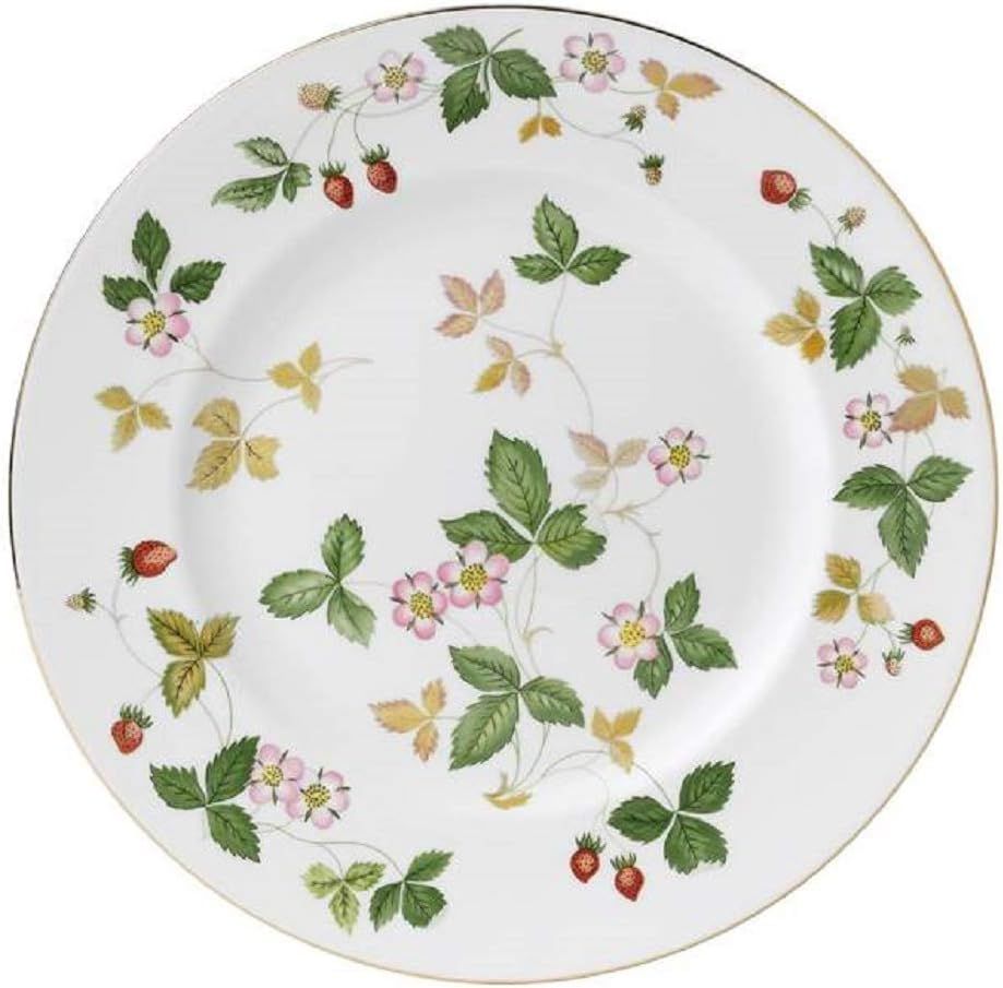 Wild Strawberry Fine Bone China Dinner Plate with Gold Rim