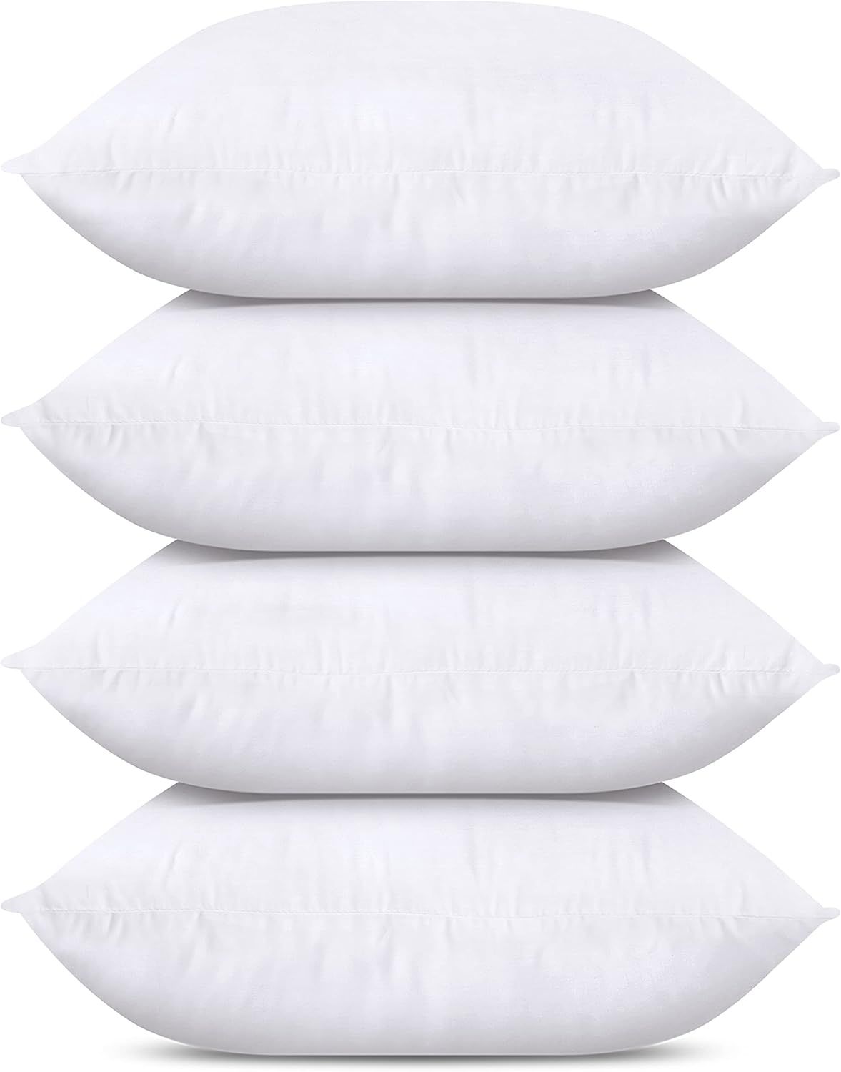 Set of 4 White 12x12 Decorative Throw Pillows