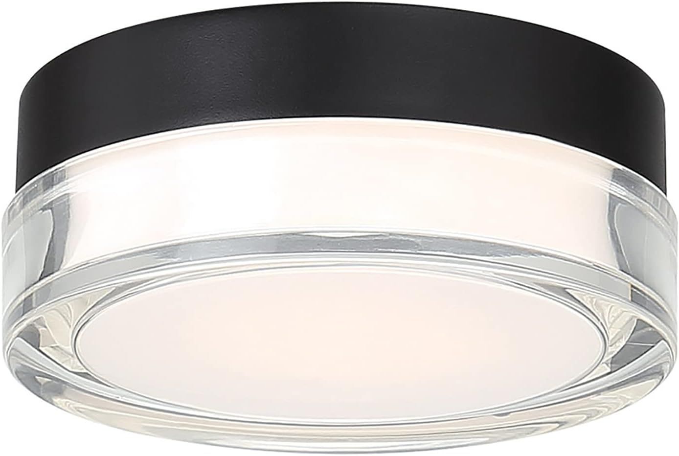 Black Glass 6.25" LED Flush Mount Light