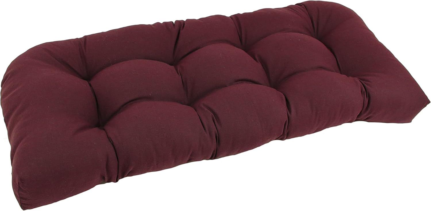 Burgundy Twill Tufted Loveseat Cushion 42" x 19"