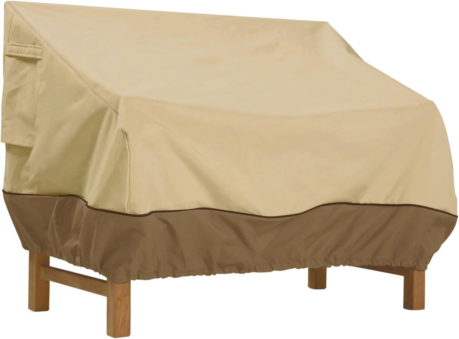 Beige and Brown Water-Resistant Patio Sofa Cover