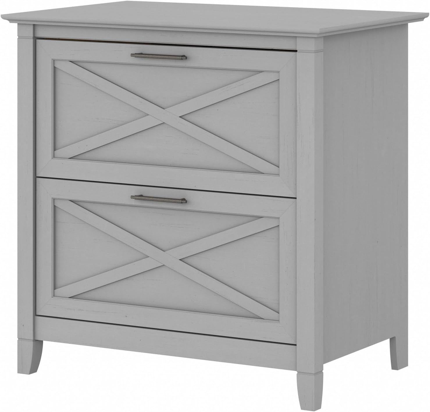 Cape Cod Gray Coastal 2-Drawer Legal File Cabinet with X-Pattern