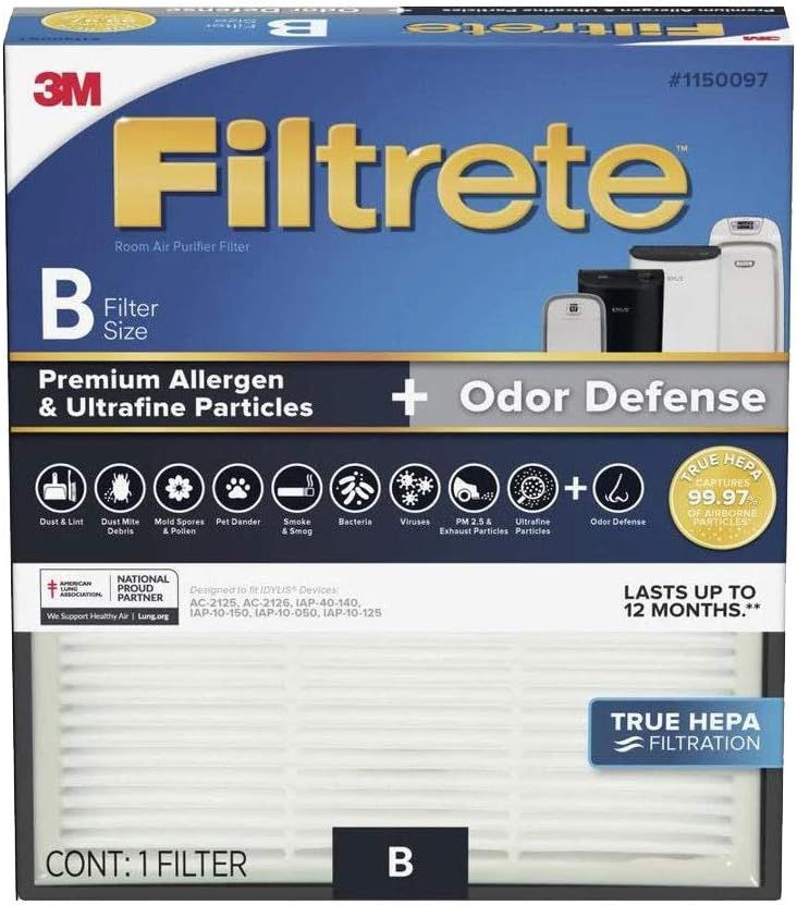 Filtrete True HEPA Air Purifier Filter with Odor Defense