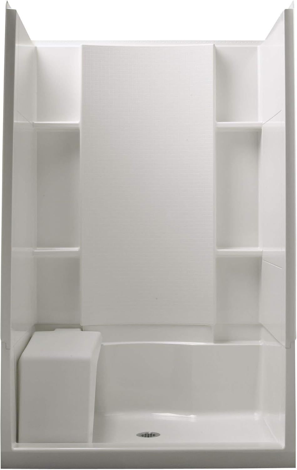 White Vikrell Modular 4-Piece Shower Kit with Seat