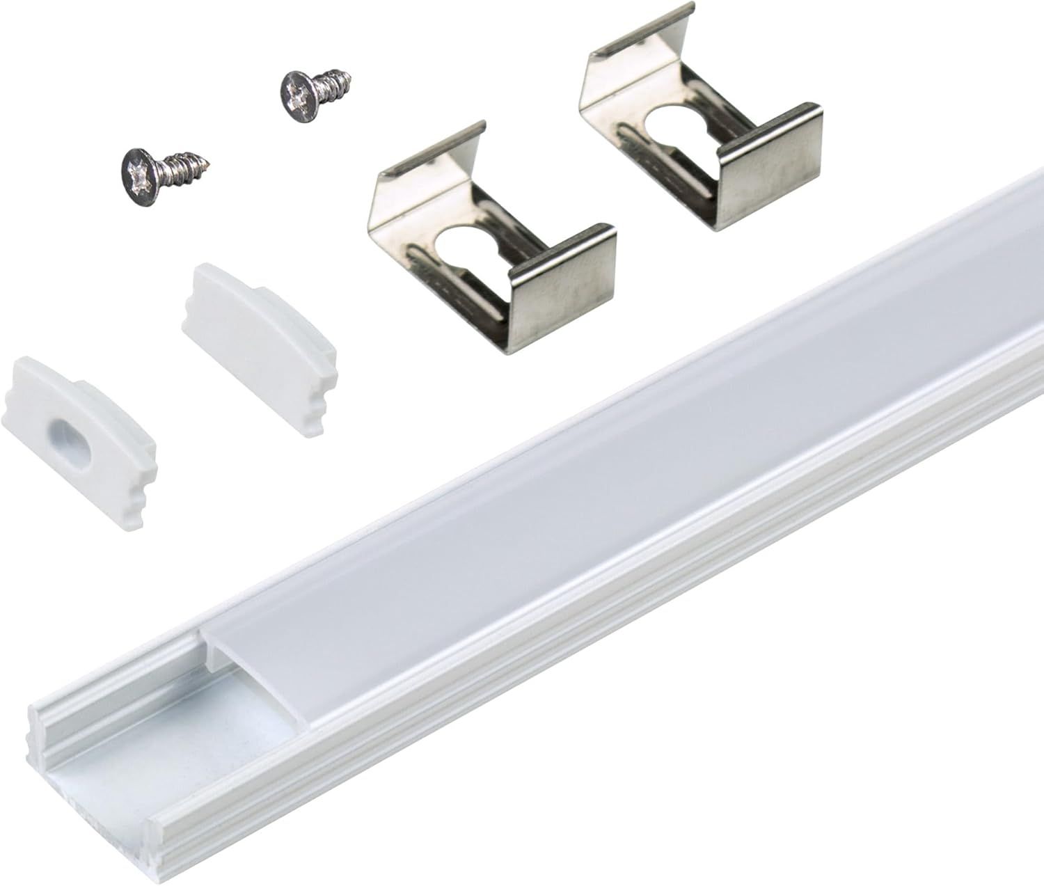 White Aluminum Surface Mount LED Tape Light Channel 5-Pack