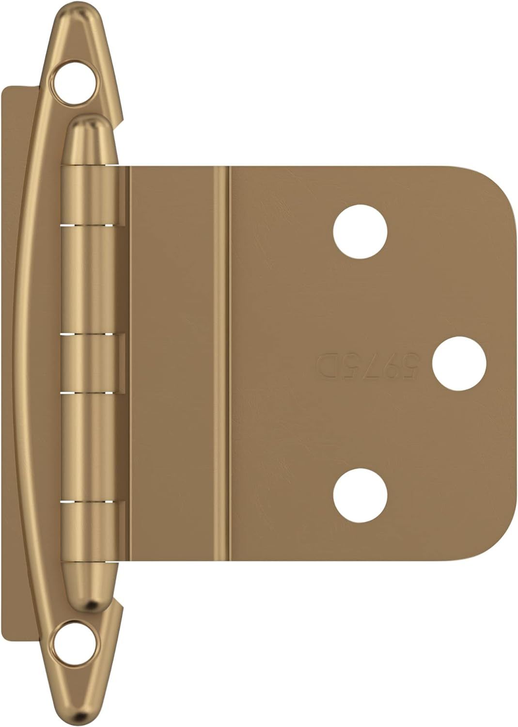 Amerock BPR3417CZ | Cabinet Hinge | 3/8 in (10 mm) Inset Non-Self Closing Face Mount | Champagne Bronze | Kitchen Cabinet Door Hinge | 1 Pair/2 Pack | Functional Hardware