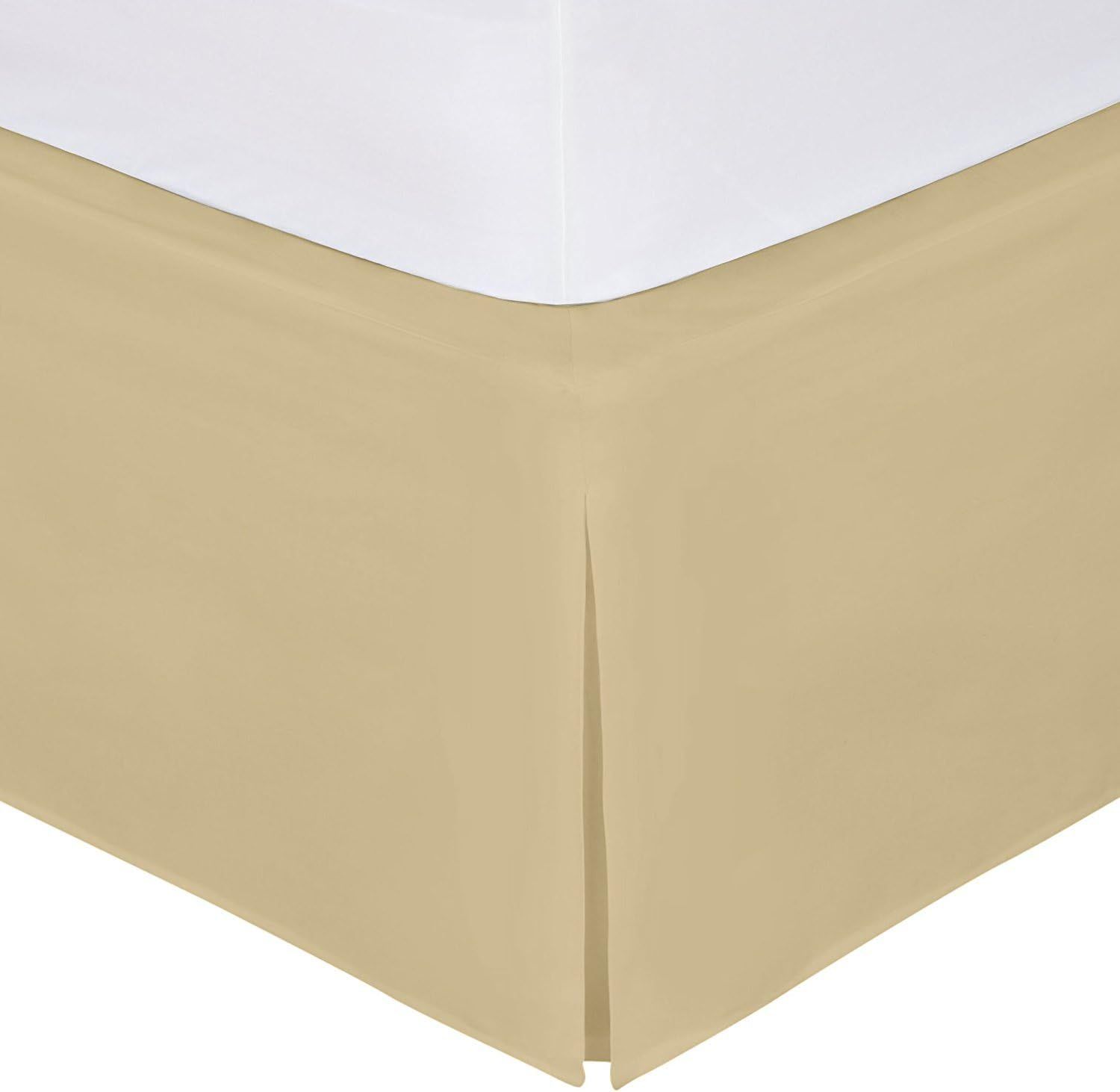 Mocha Polyester 14-Inch Drop Full Bed Skirt