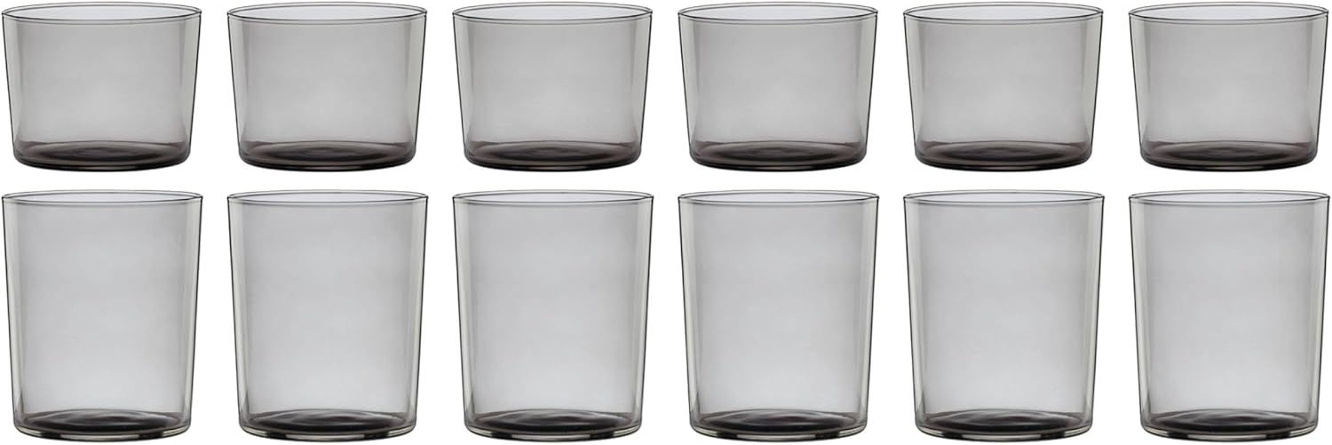 Oneida Stackable Smoke Glass Drinkware Set, 12 Count