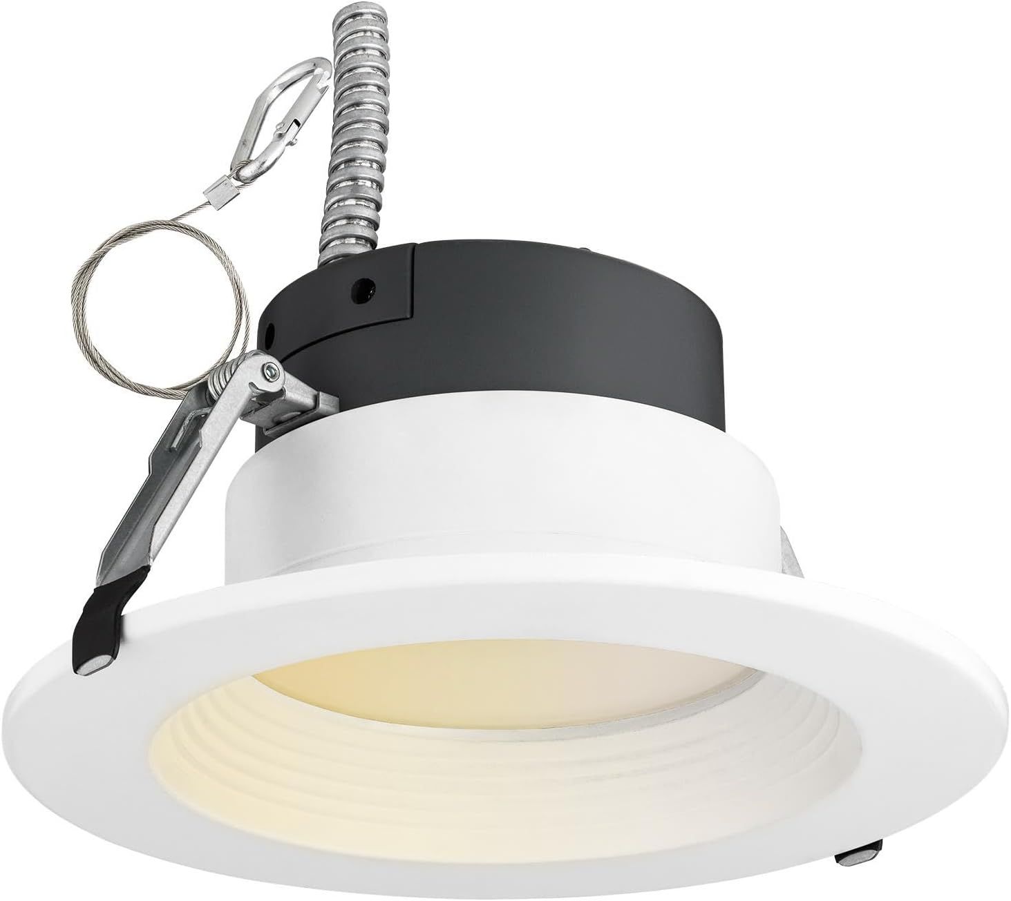 White Aluminum 6-Inch Round LED Recessed Light Fixture