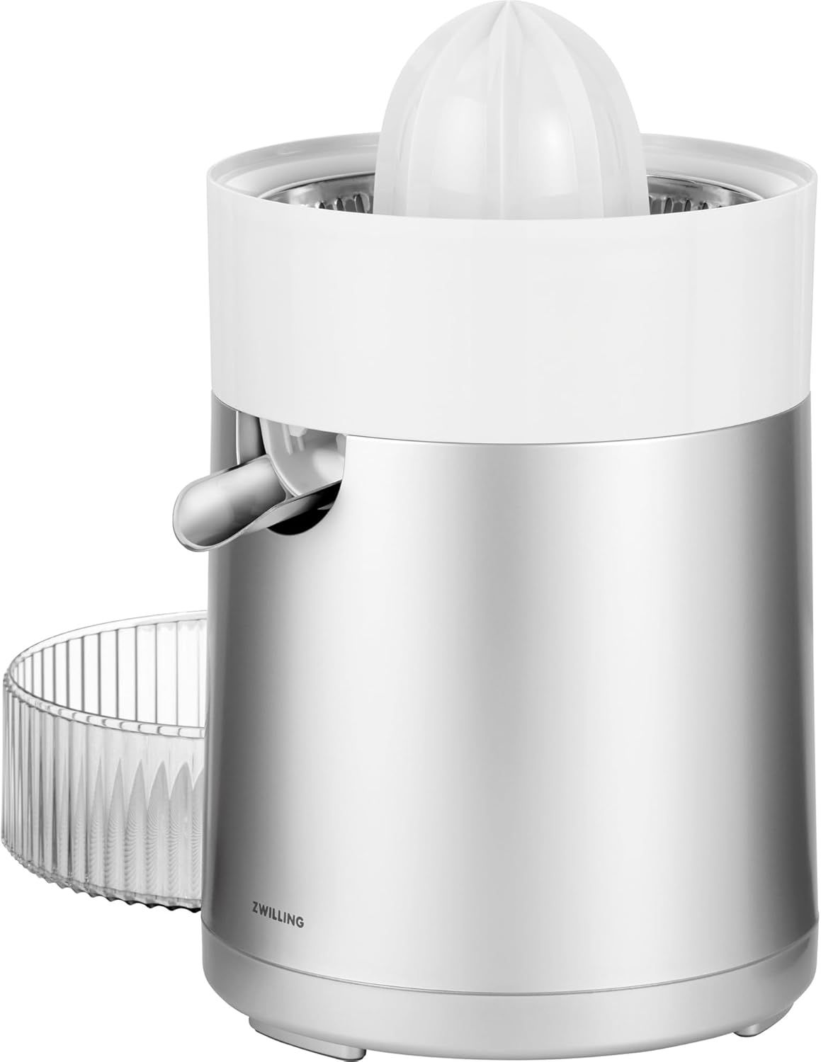 Silver Electric Citrus Juicer with Dual Cone Sizes