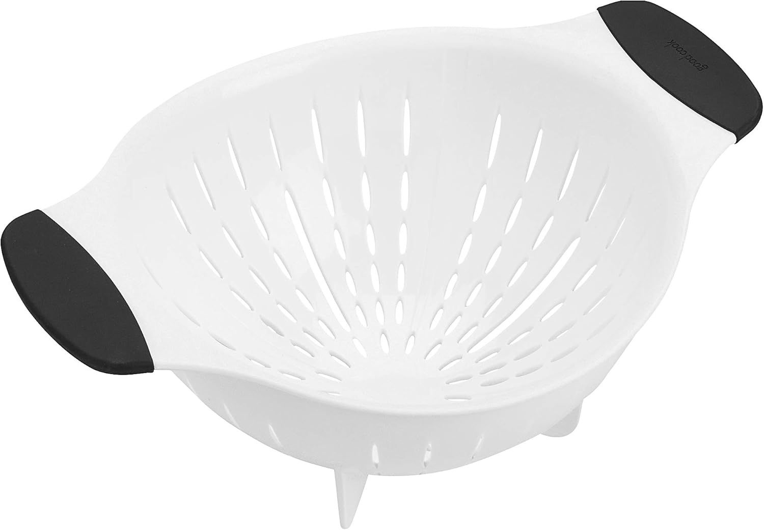 White Plastic Colander with No-Slip Handles