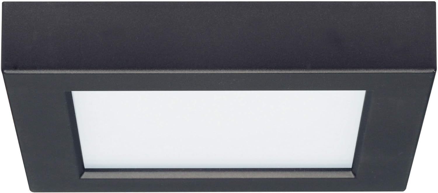 Sleek Black 5" Square Aluminum LED Flush Mount for Indoor/Outdoor