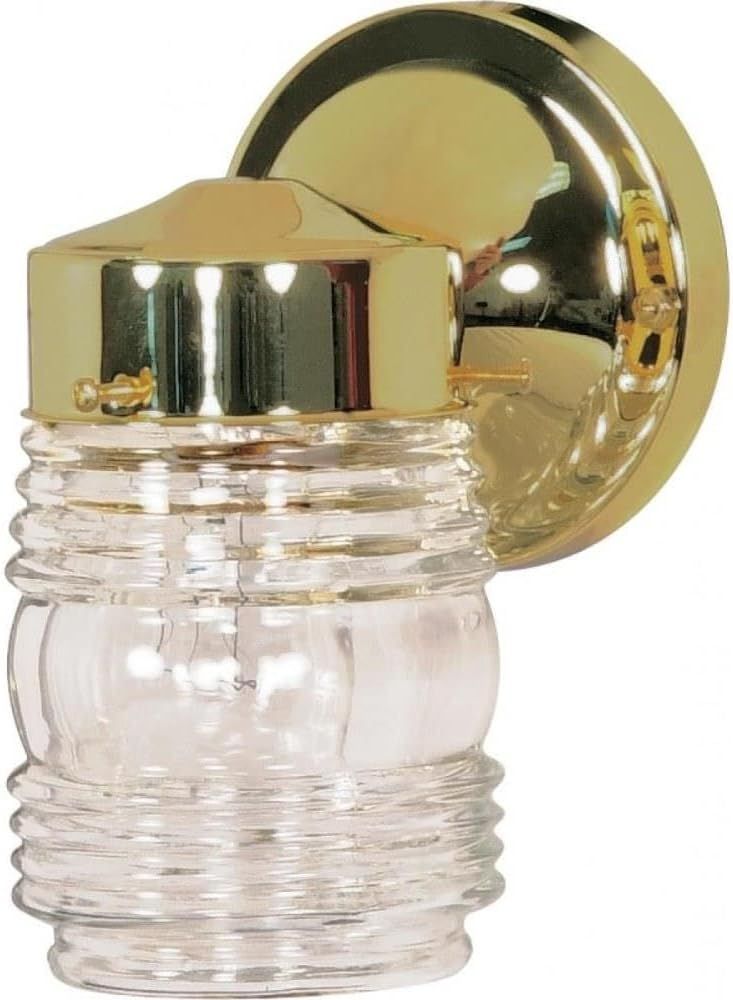 Classic Brass Gold Jelly Jar 8.5" Direct Wired Sconce