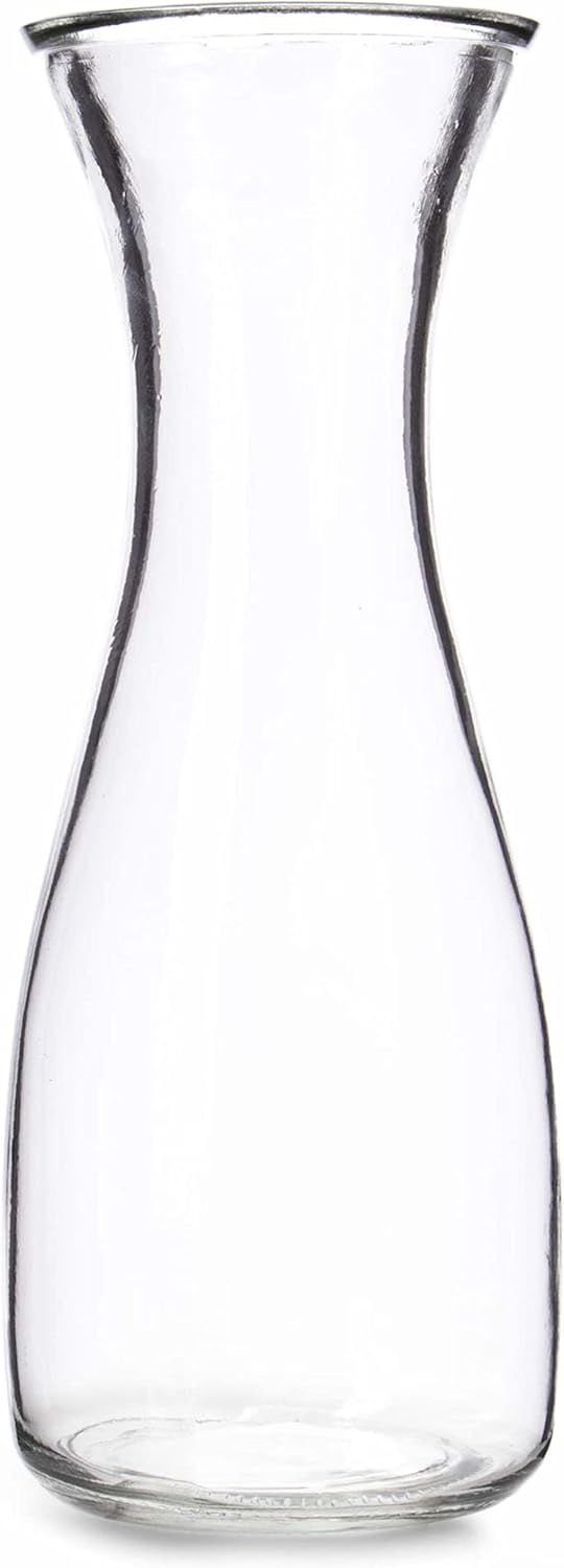 Clear Glass 34 oz Round Carafe for Beverages and Centerpieces