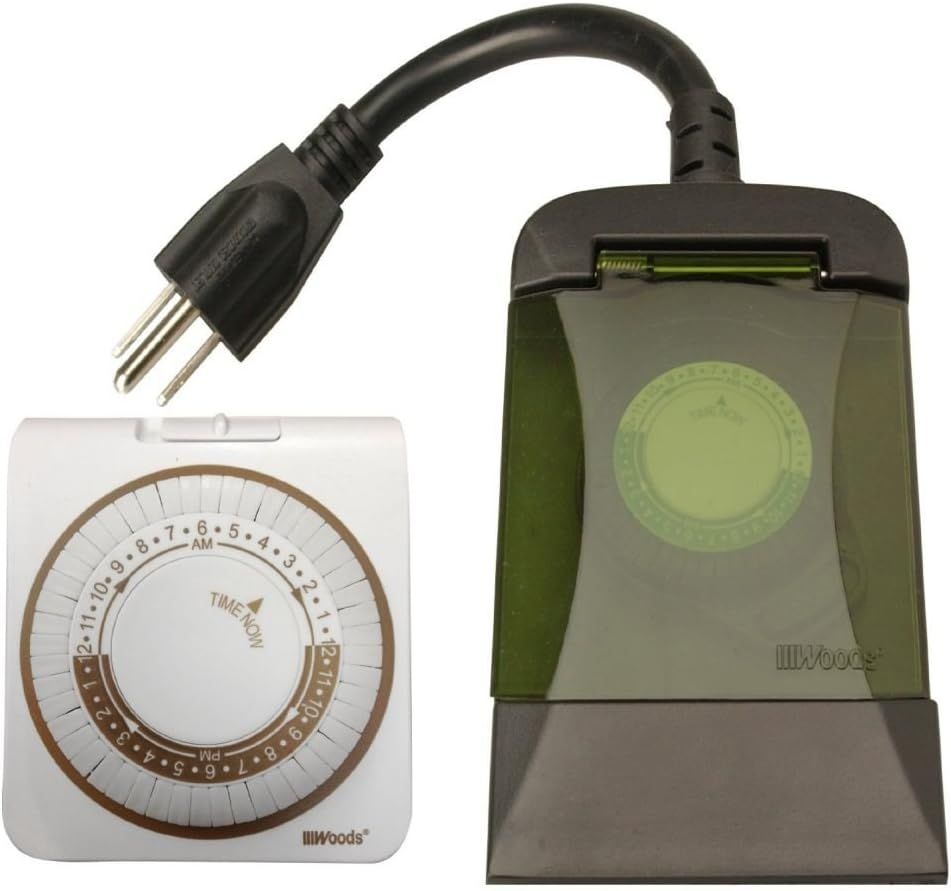 Woods Indoor and Outdoor Plug-In Mechanical Timer Set