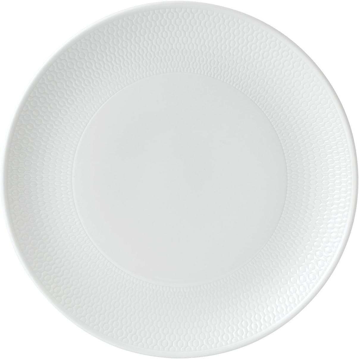 White Embossed Porcelain Geometric Salad Plate