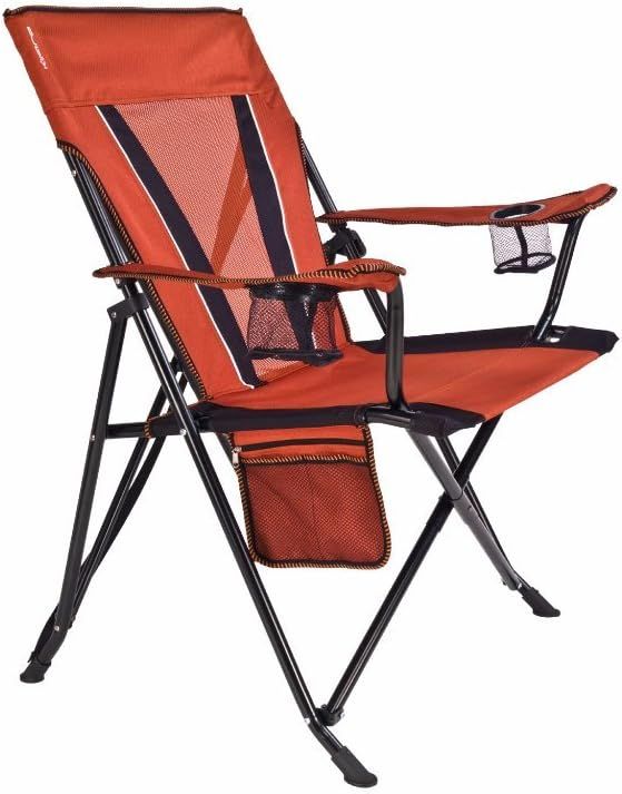 XXL Desert Orange Dual Lock Portable Camping Chair with Cushions