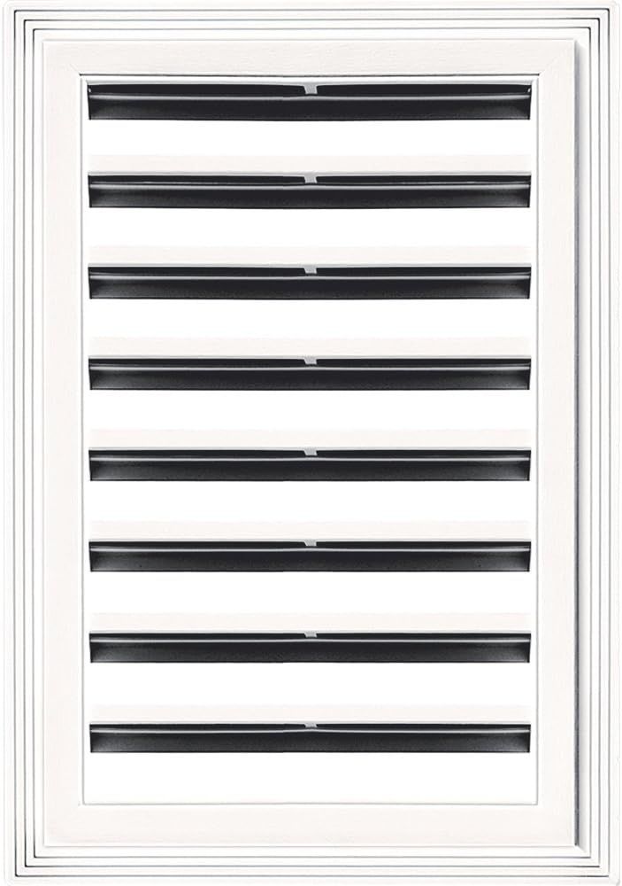 Builders Edge White Plastic Rectangular Gable Vent 12" x 18"