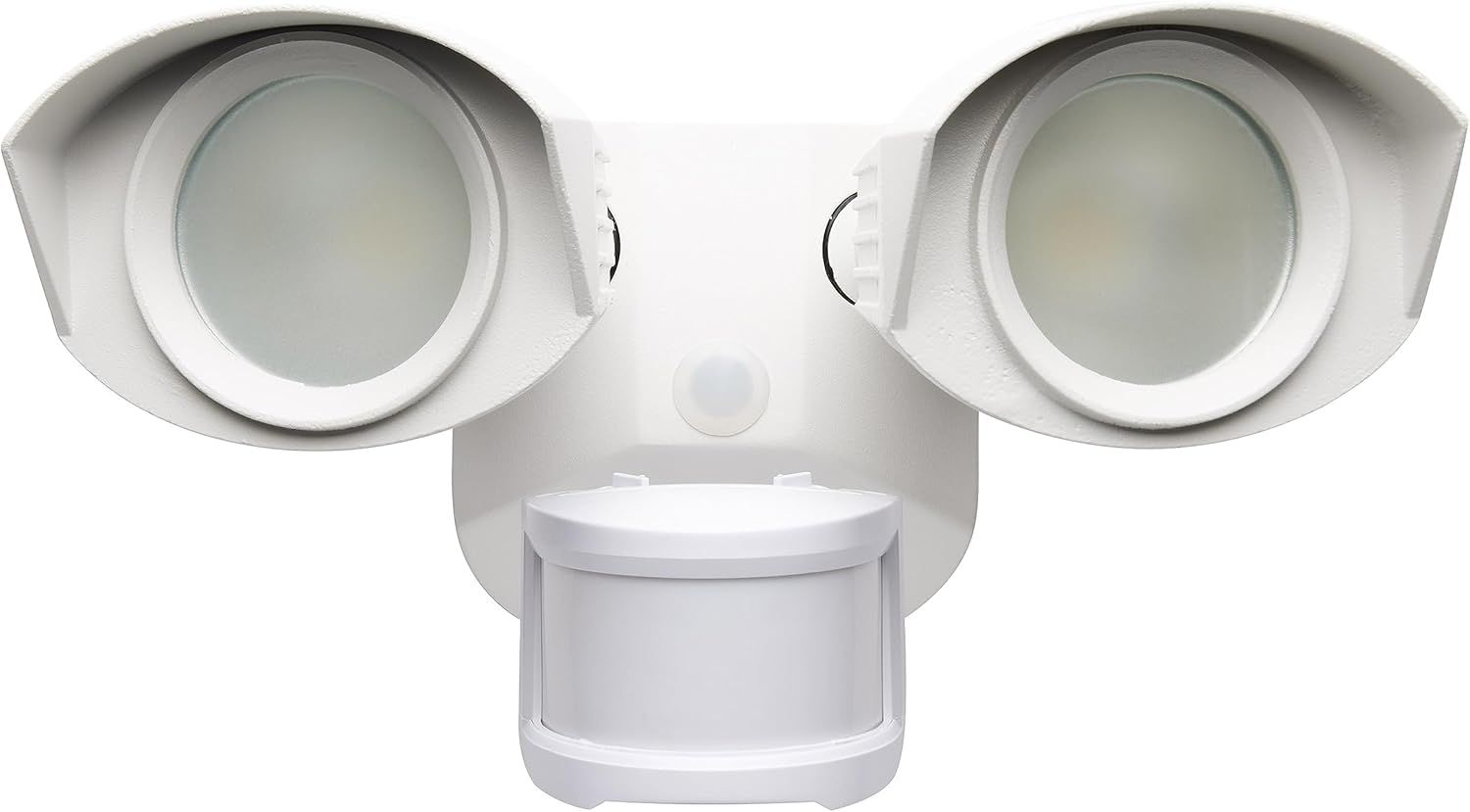 White Dual-Head LED Security Light with Motion Sensor