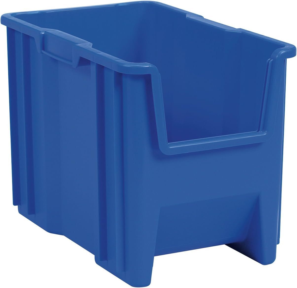 Blue Heavy Duty Stackable Plastic Storage Bin with Handle