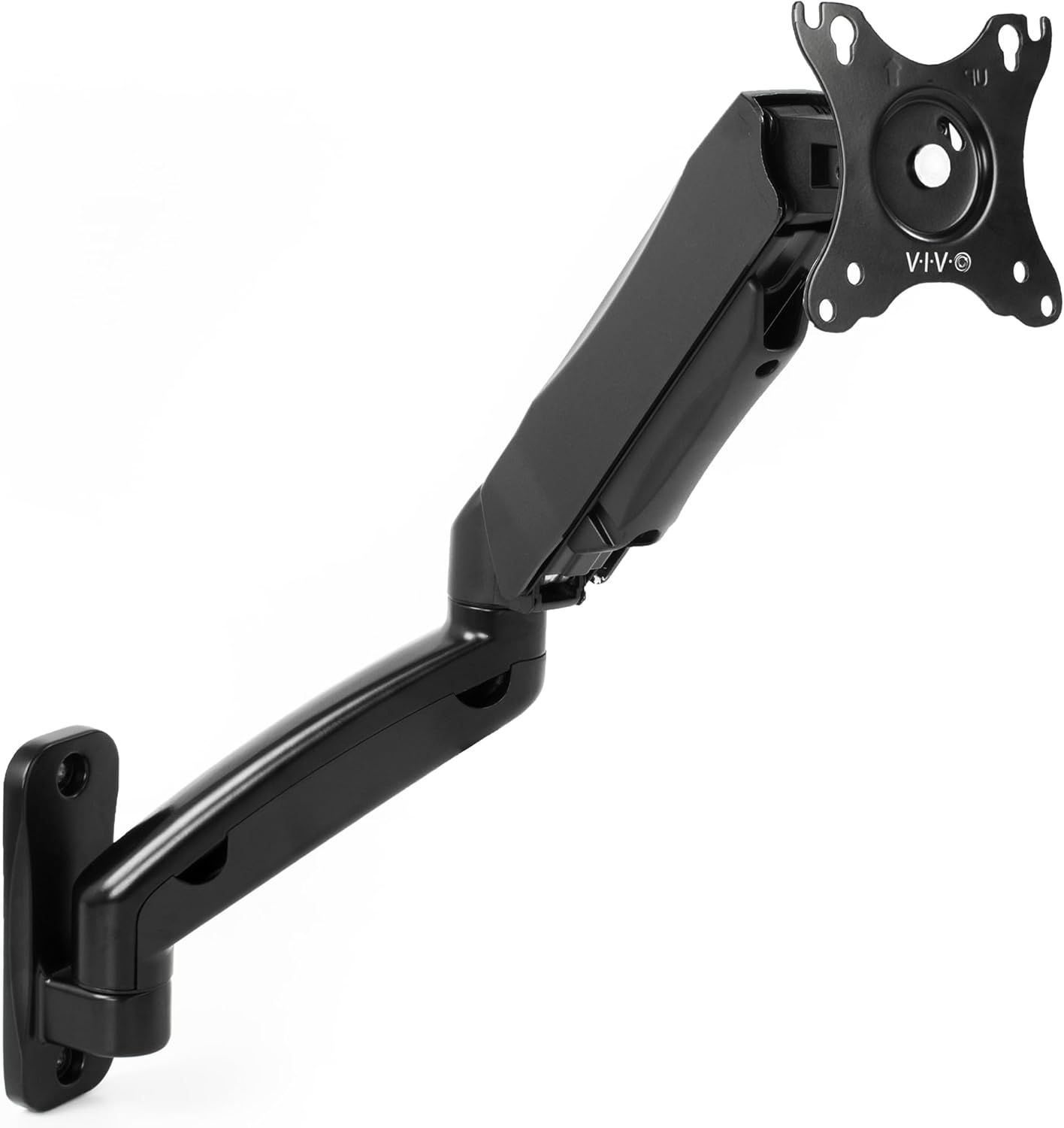 Black Steel Full-Motion Wall Mount Monitor Arm