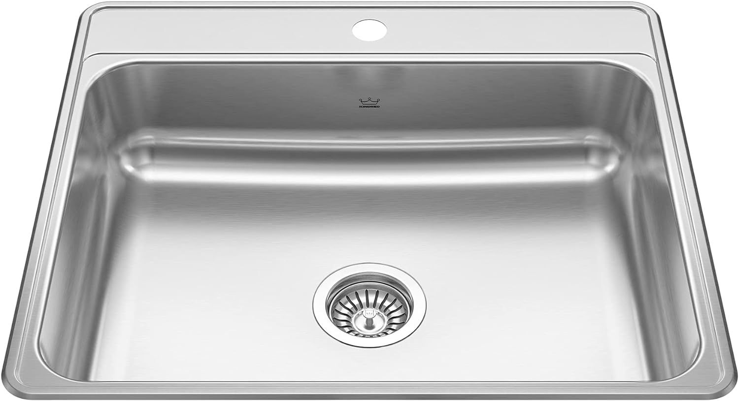 25" x 22" Stainless Steel Drop-In Single Bowl Kitchen Sink