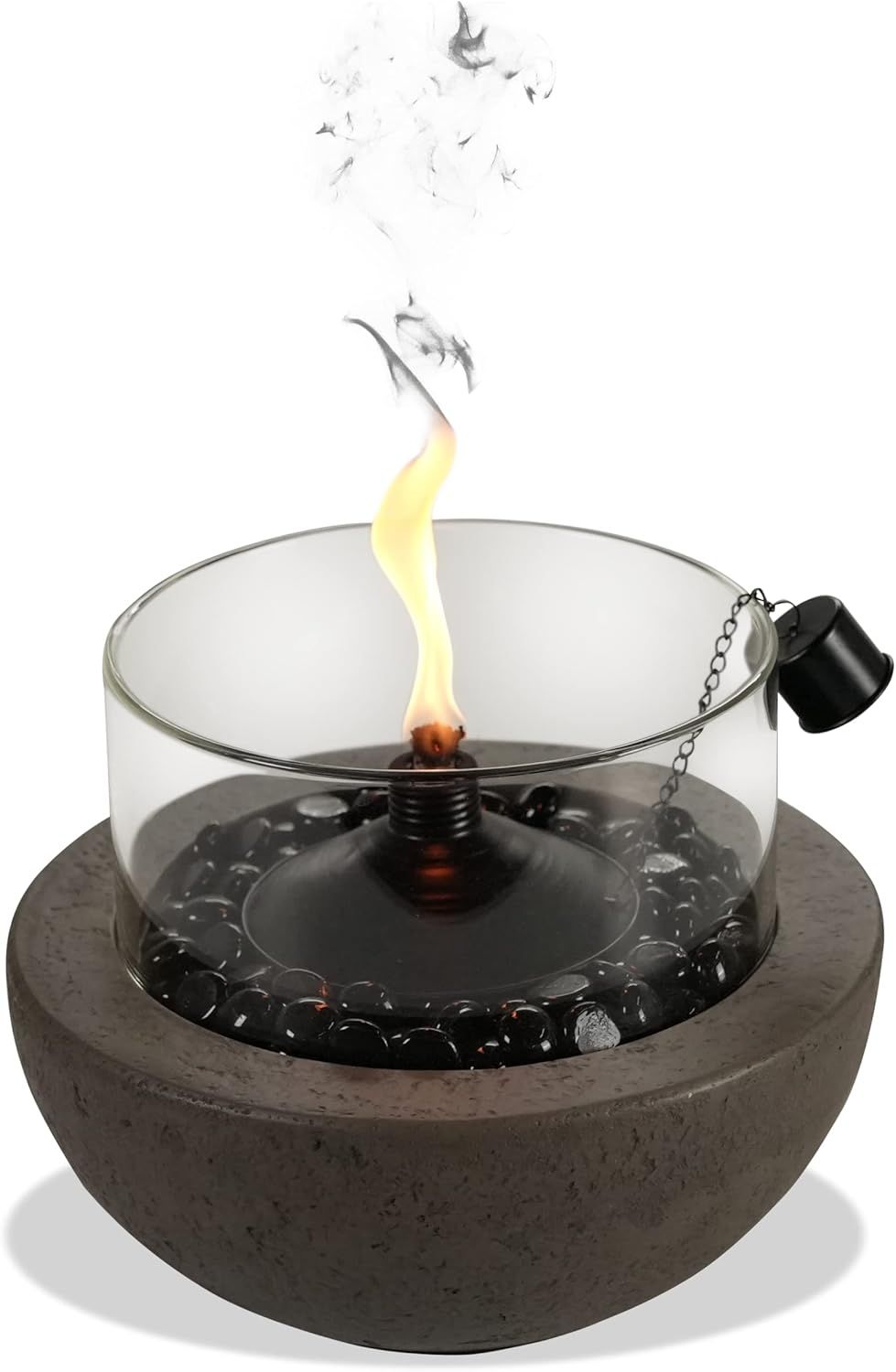 10.5 Inch Gray Stone Tabletop Gel Fire Pit