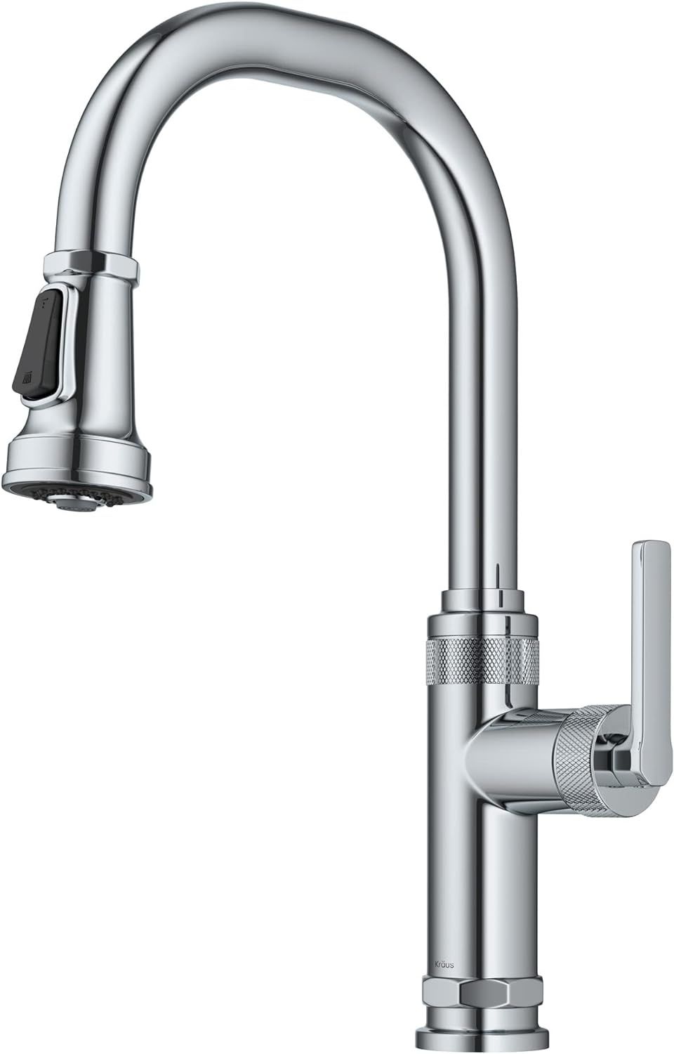 Allyn Chrome Industrial Pull-Down Kitchen Faucet with Spray