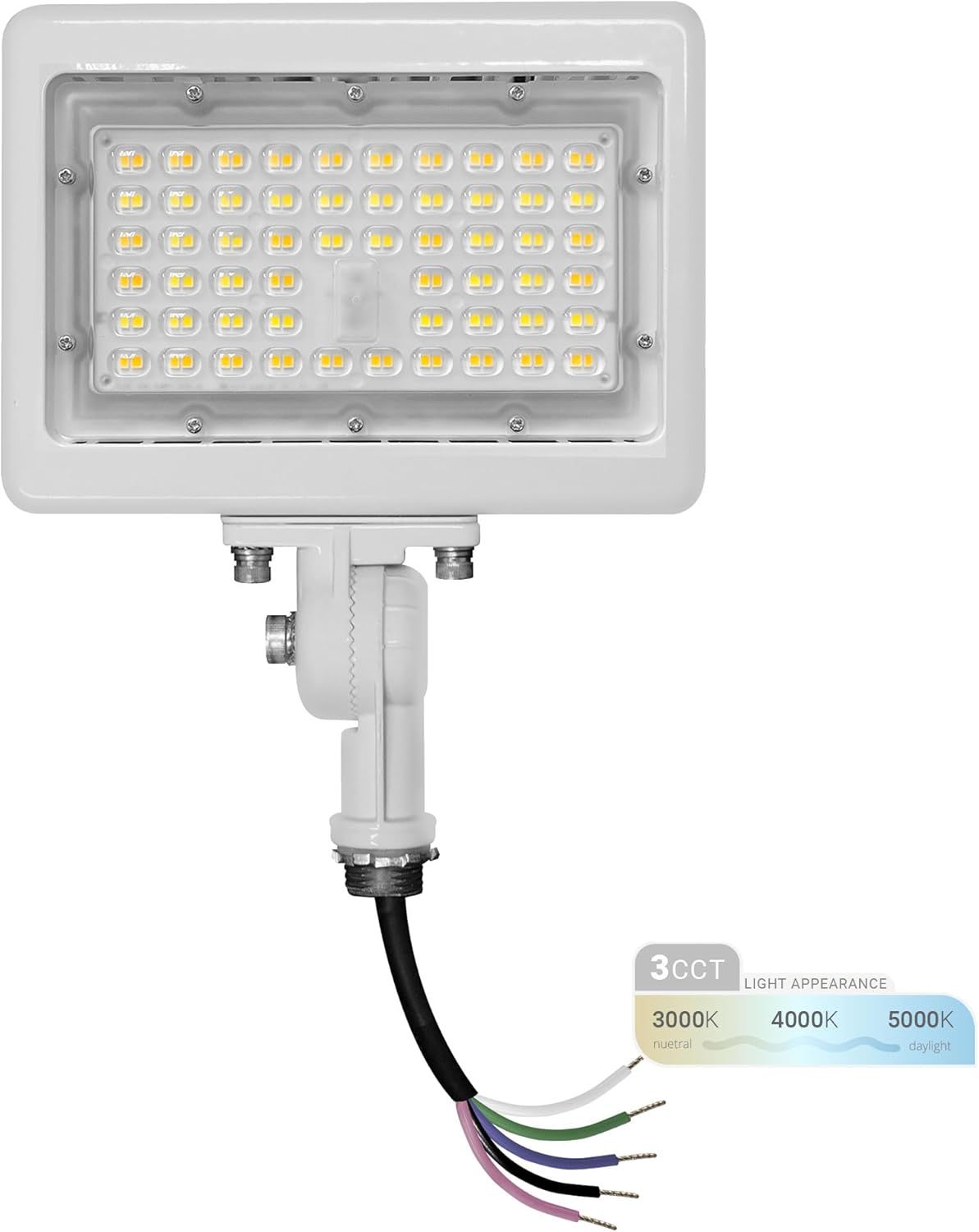 White 50W LED Outdoor Flood Light with Adjustable Mount