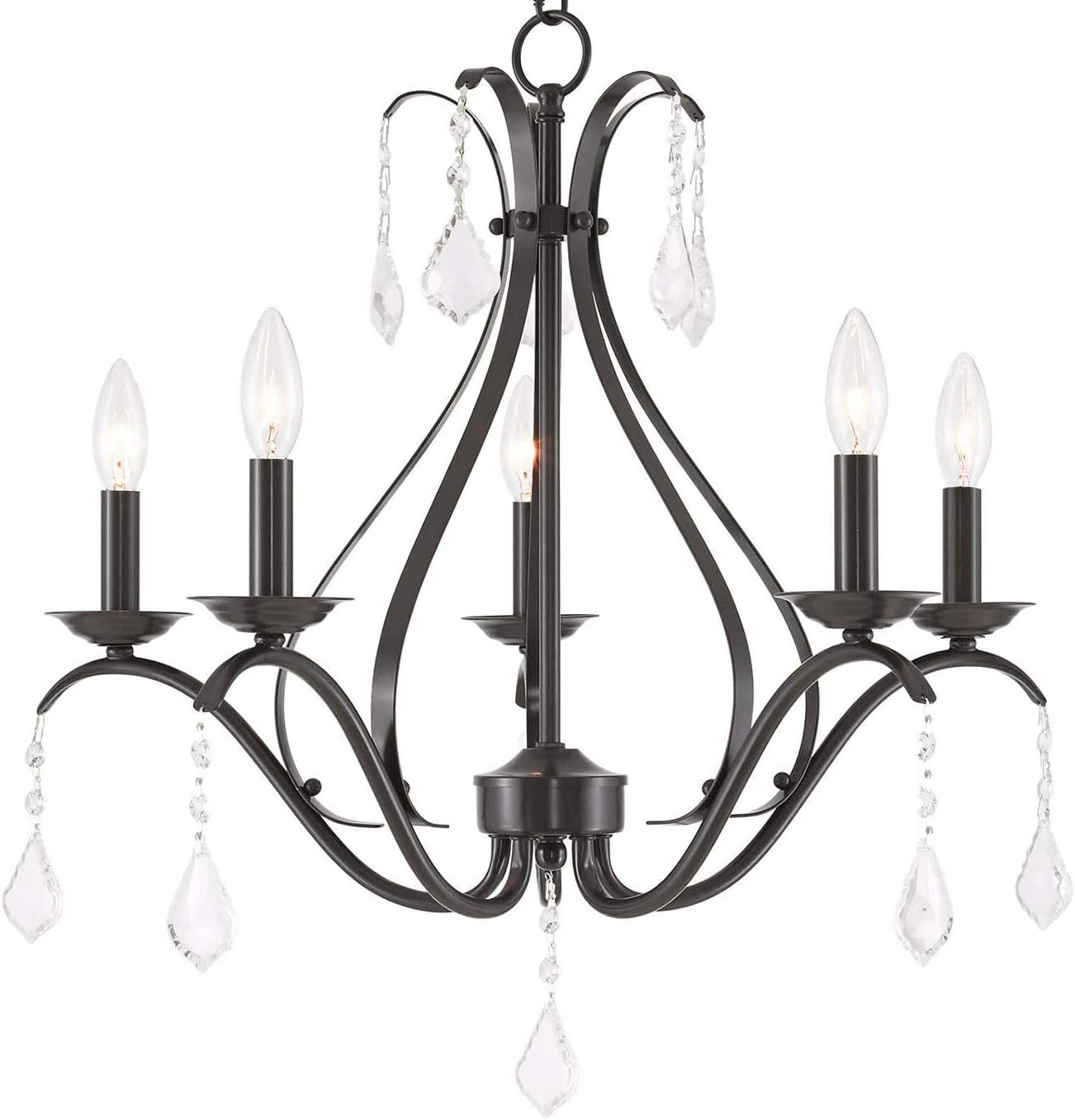 Caterina English Bronze 5-Light Crystal Chandelier