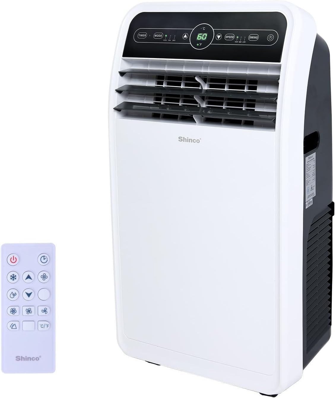 Shinco 12,000 BTU White Portable Air Conditioner with Remote