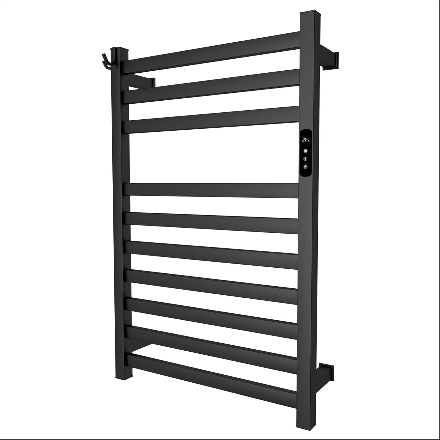 Matte Black Stainless Steel Wall Mounted Towel Warmer with Timer