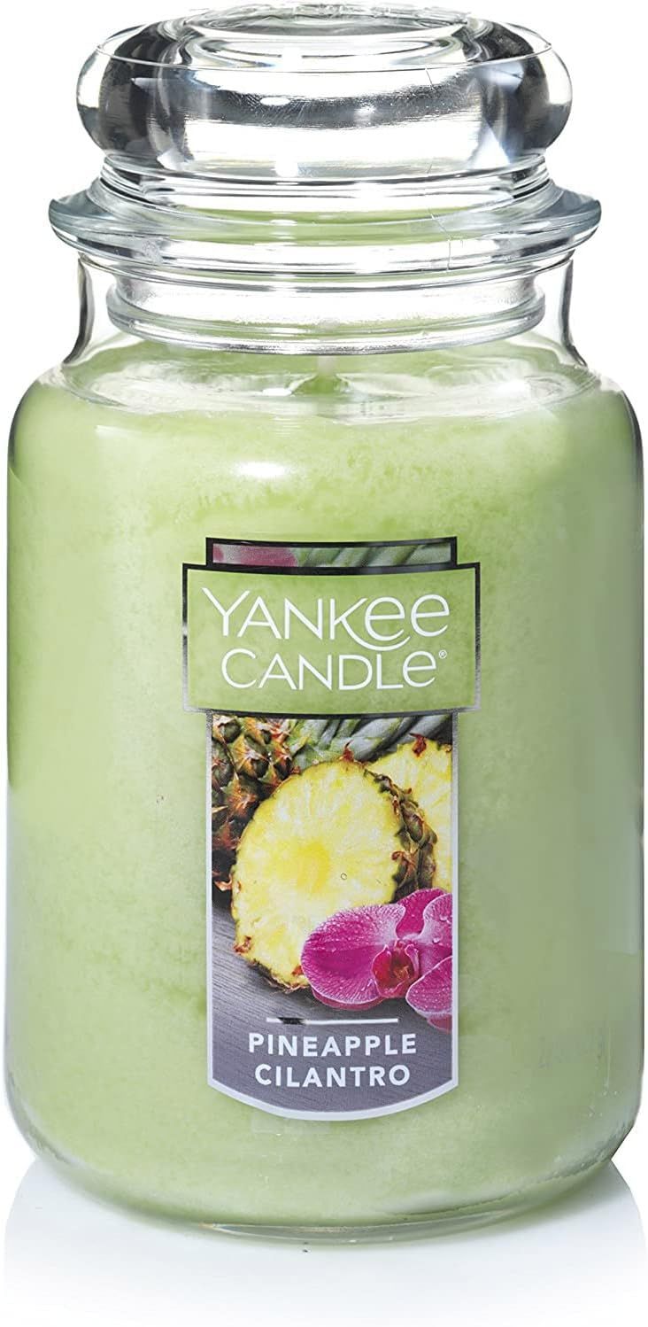 Green Pineapple Cilantro Scented 22 oz Jar Candle