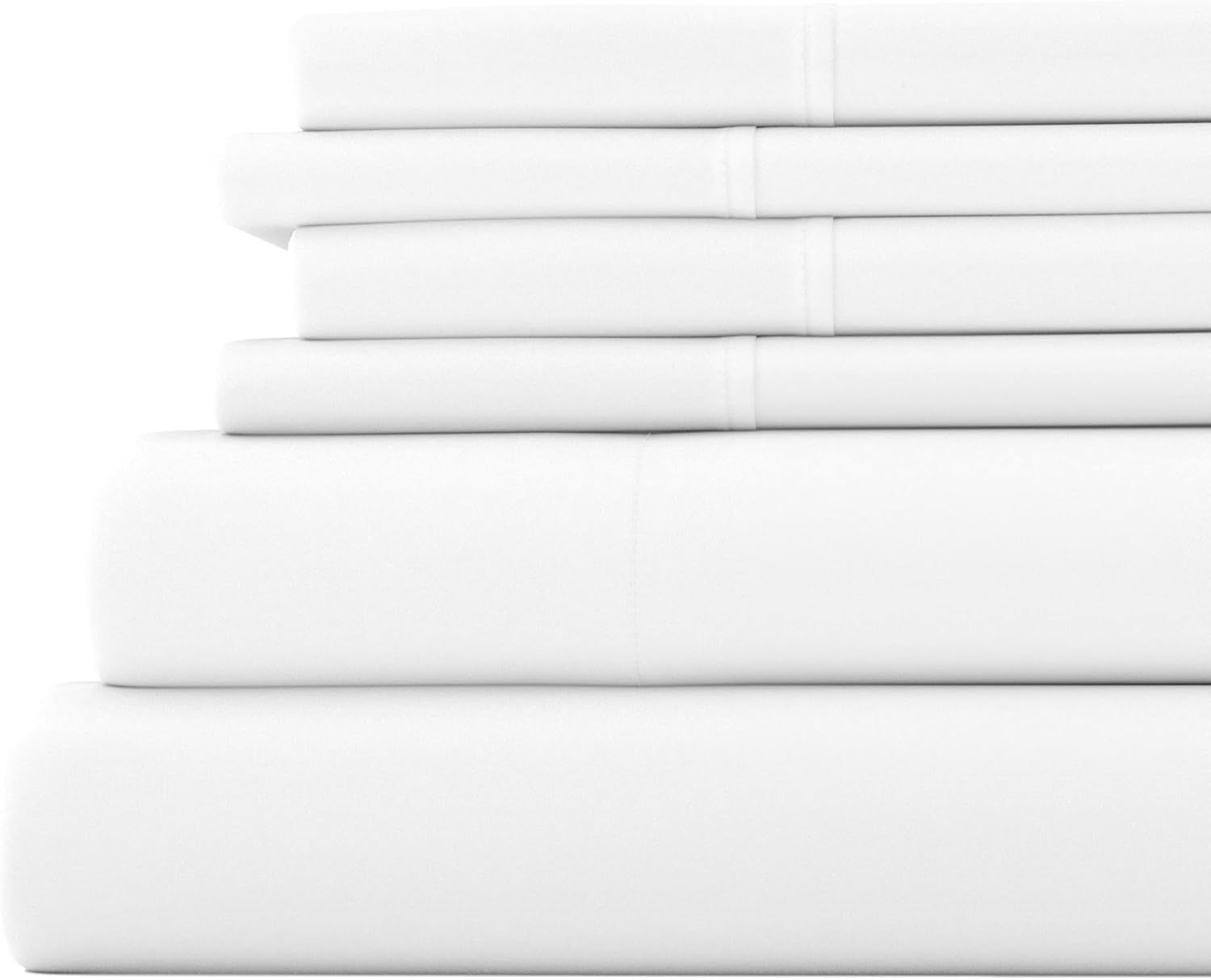 Ultra Soft White Full 6-Piece Microfiber Bed Sheet Set