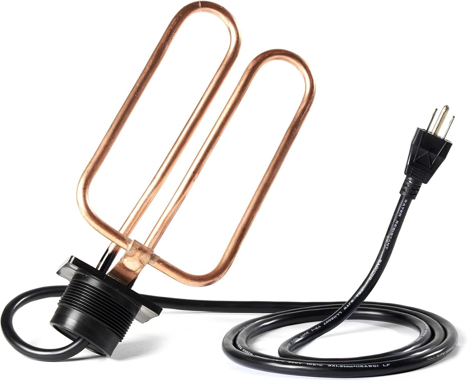 Copper and Black 1500-Watt Stock Tank Drain Plug De-Icer