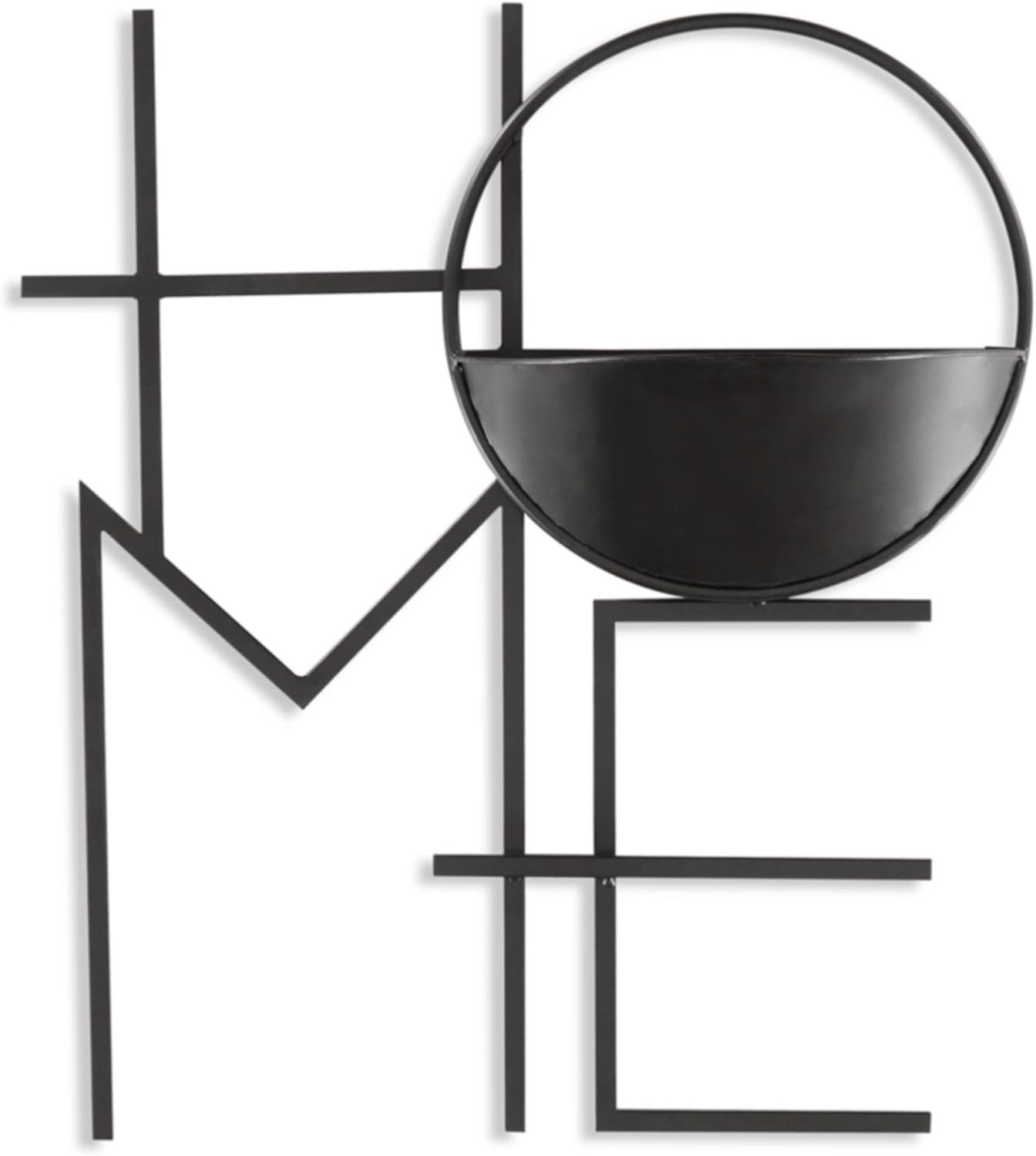 Contemporary Black Metal 'Home' Wall Planter for Indoor/Outdoor