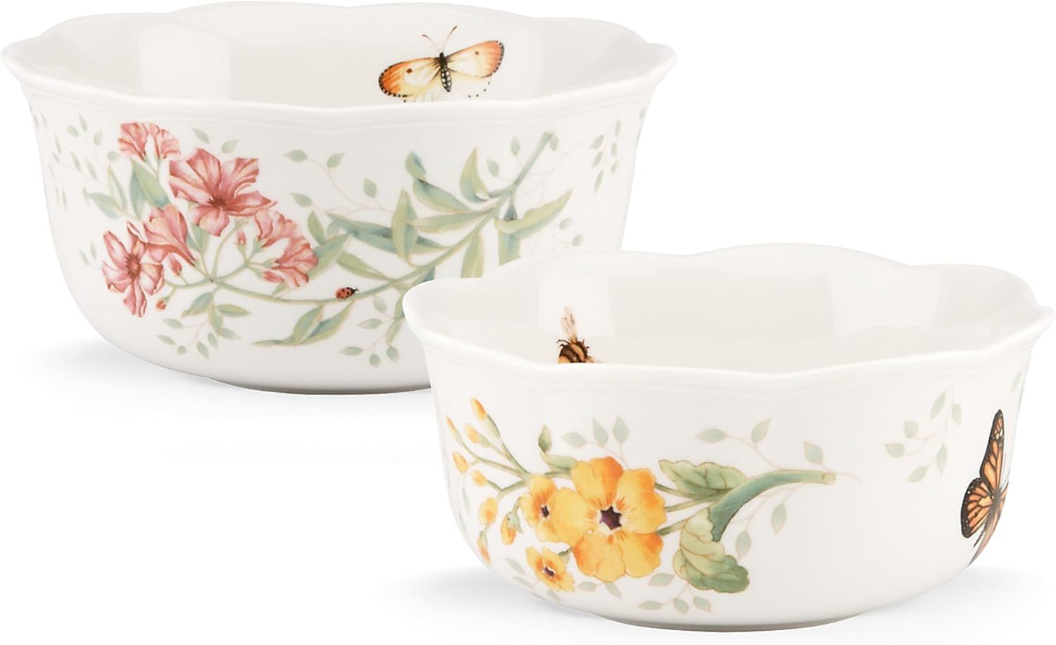 Butterfly Meadow Floral Ceramic Soup Bowl Set