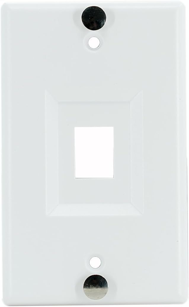 White Oversized Keystone Wall Plate with Phone Jack