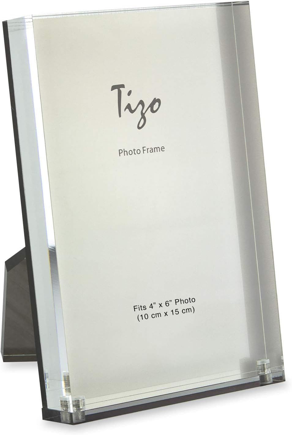 Silver 4x6 Acrylic Tabletop Picture Frame with Magnetic Closures