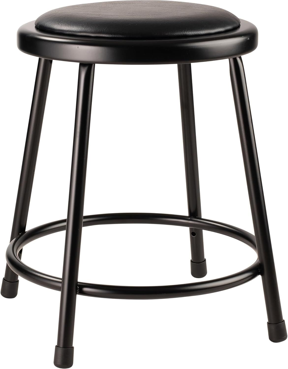 Black 18" Heavy Duty Vinyl Padded Steel Stool