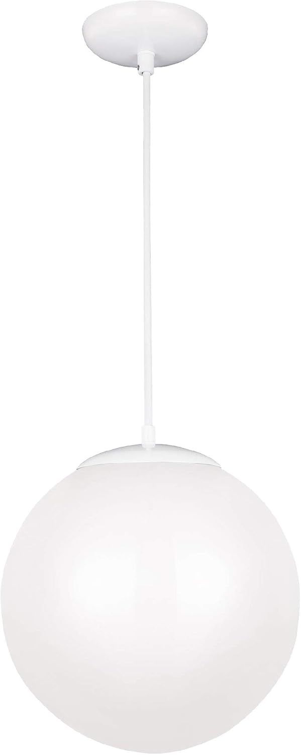 Elegant White Globe Pendant Light with Smooth Glass Diffuser