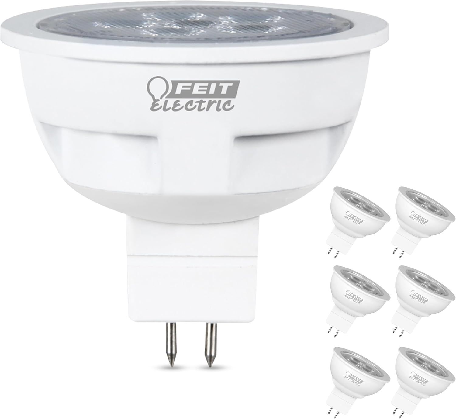 White GU5.3 Bi-Pin LED MR16 Bulbs, 6-Pack