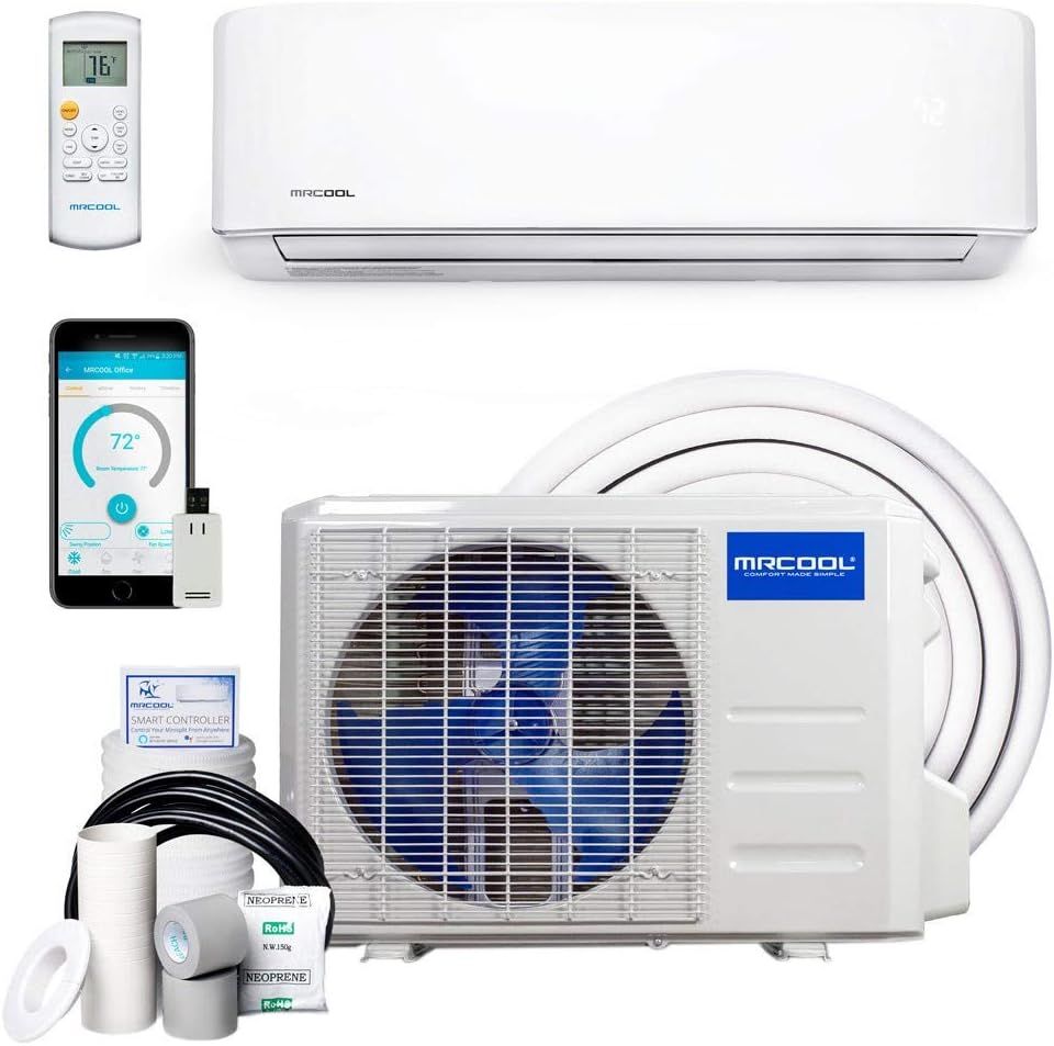 9k BTU White Ductless Heat Pump Split System with Remote