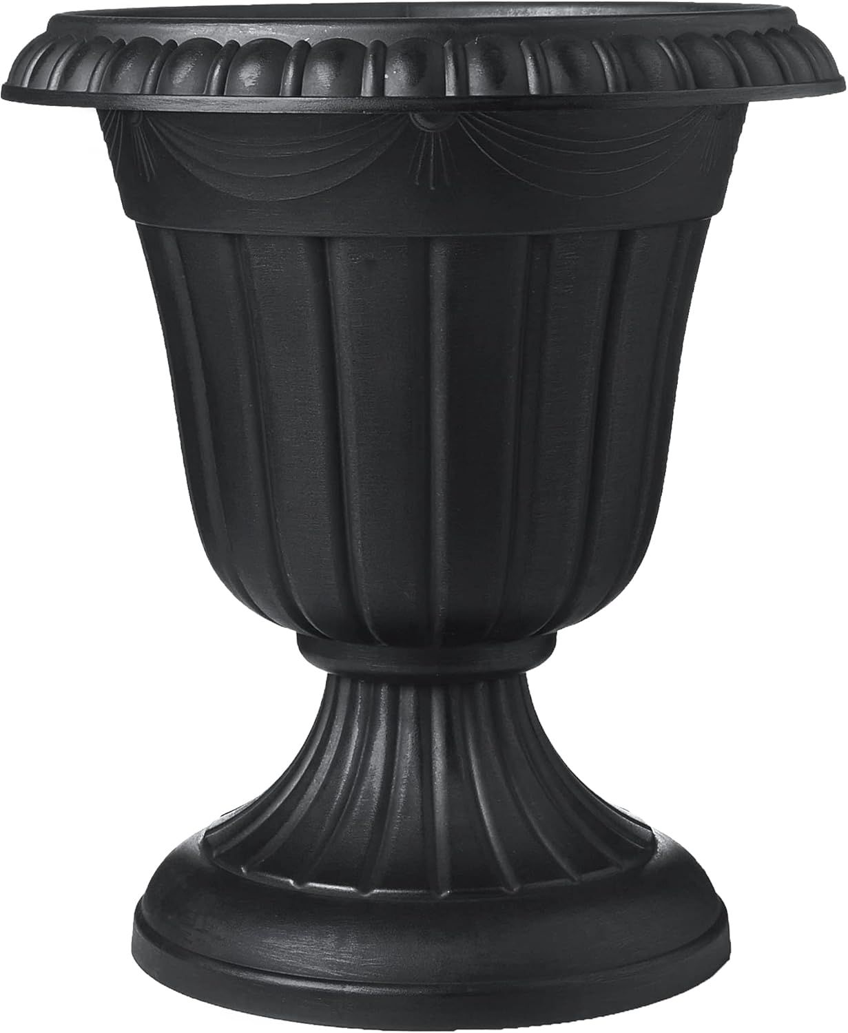 Medium Black Plastic Traditional Urn Planter