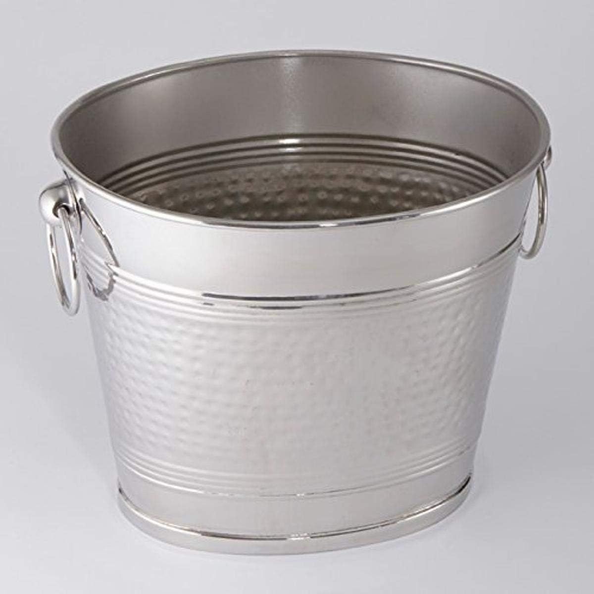 Hammered Silver Stainless Steel Double Wine Bucket