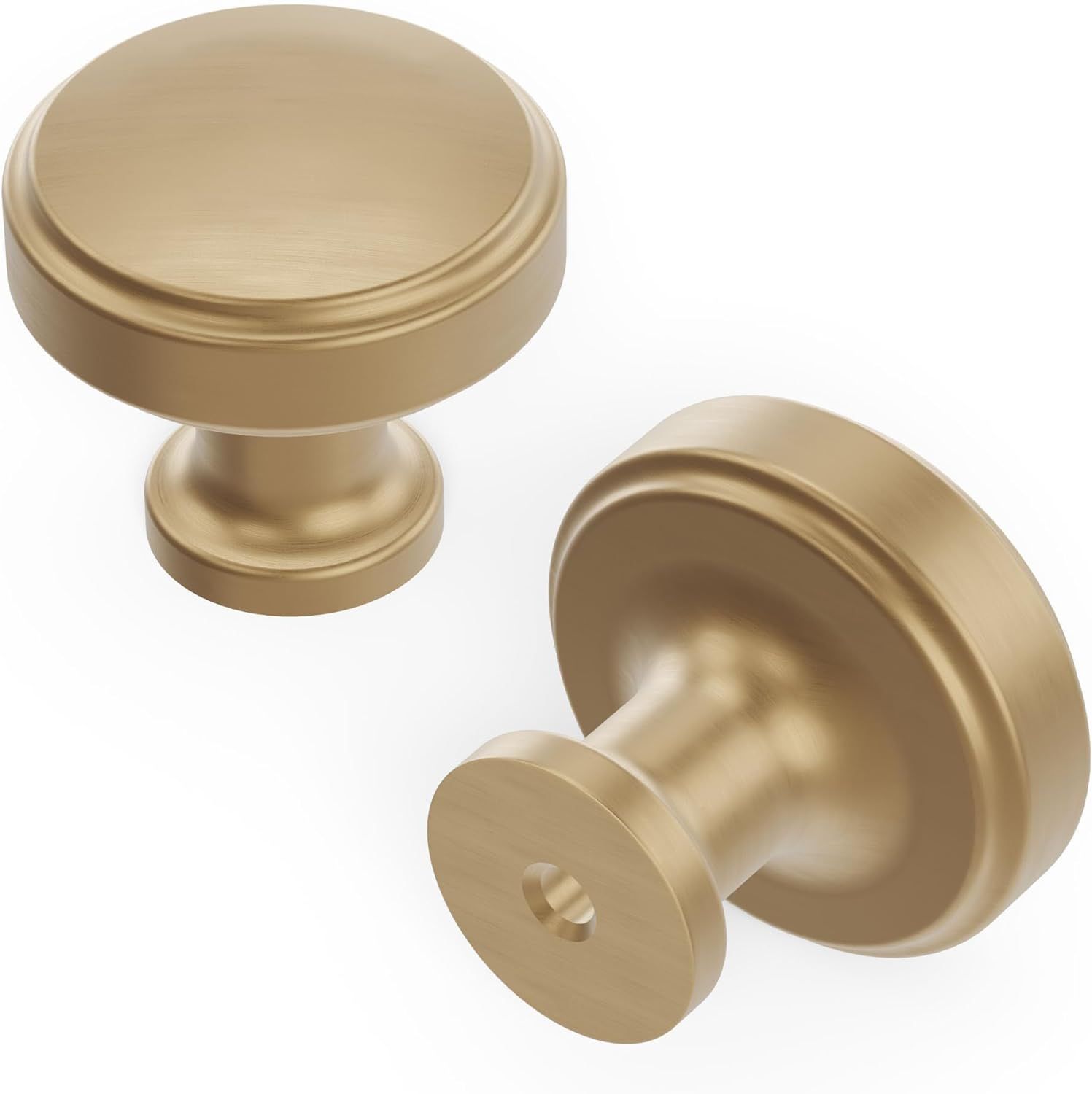 Champagne Bronze Round Cabinet Knobs 10-Pack with Mounting Hardware