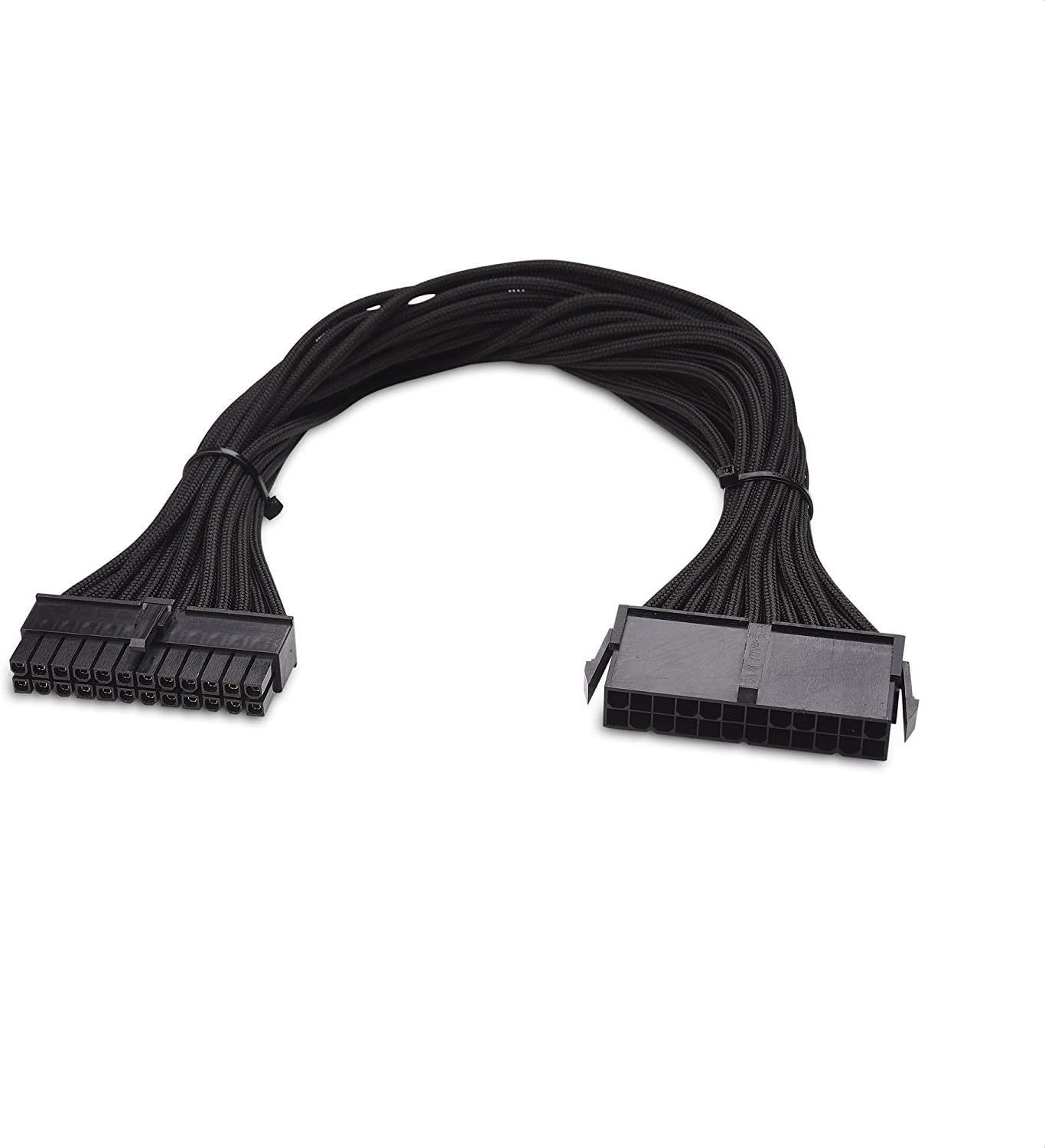 Black 12-Inch ATX 24-Pin Power Supply Extension Cable